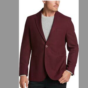 Nautica Modern Fit Tweed Sport Coat -  Burgundy